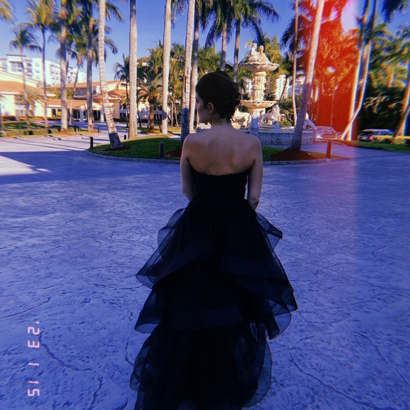 Black Wedding Gown Formal Black Tie Dress - Picture 3 of 5